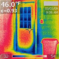 Thermal image air leaks around door